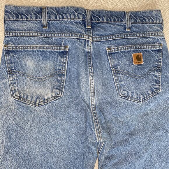 Vintage Carhartt Jeans Men's 34x30 Blue Denim Relaxed Fit Straight Leg B160 DST - Picture 12 of 15